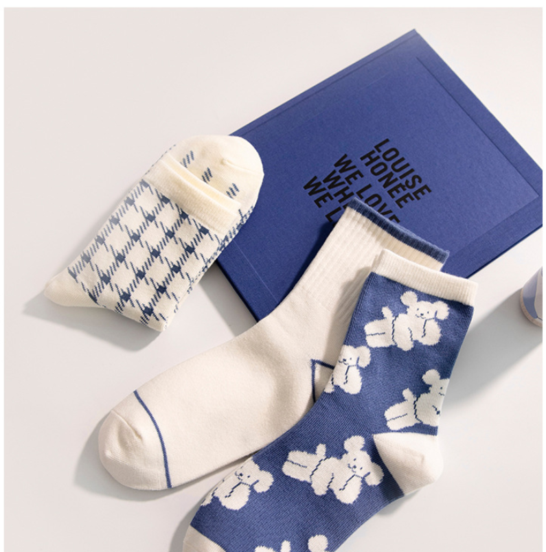 Title 6, Girls Socks Blue Dog Short Socks High