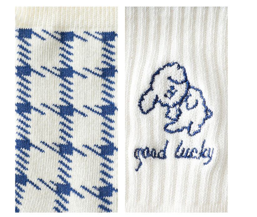 Title 3, Girls Socks Blue Dog Short Socks High