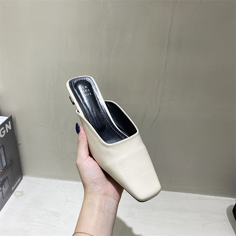 Net Red Zebra Pattern Fashion Lazy Baotou Half Slippers