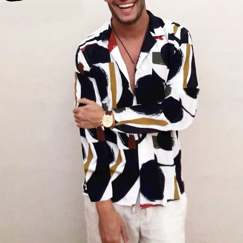 Hawaiian Men for Plus Size Blouse Shirt Shirts Print