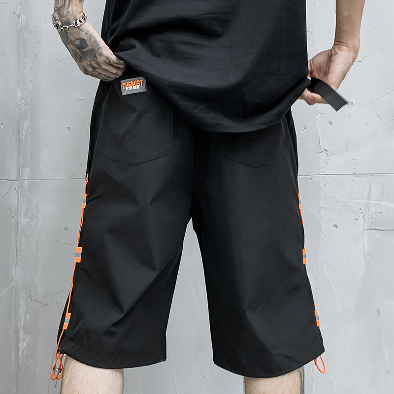 Japanese Style Hong Kong Style Trendy Shorts Men's Street Fried Overalls Straight Five-point Youth Pants