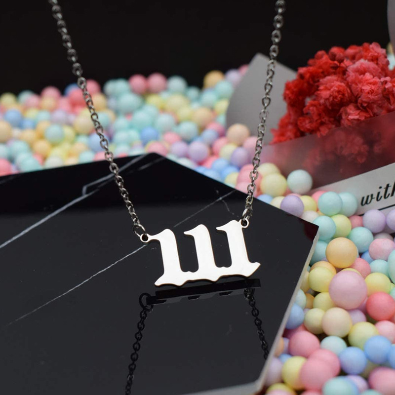 Arabic Numerals Stainless Steel Necklac