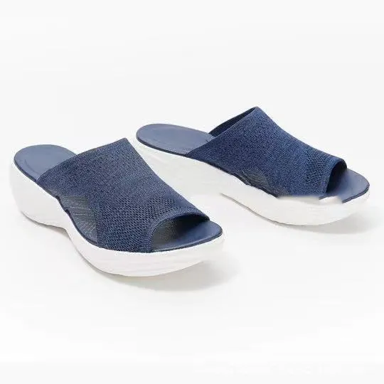 Plus Size Women's Shoes Summer Comfort Casual Sport Sandals Women Beach Wedge Sandals - Blue