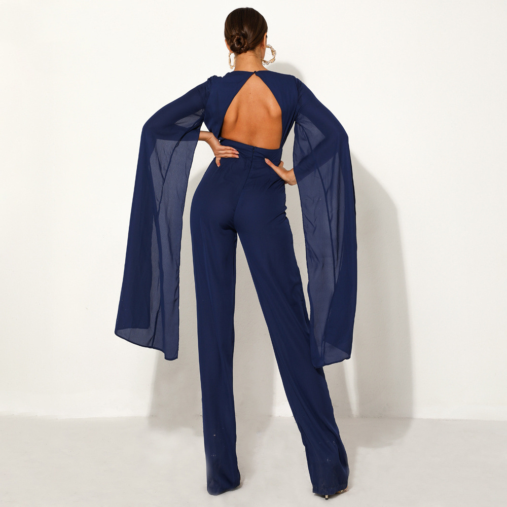 Chiffon Halter Wide-Leg Jumpsuit, picture 4 of 8