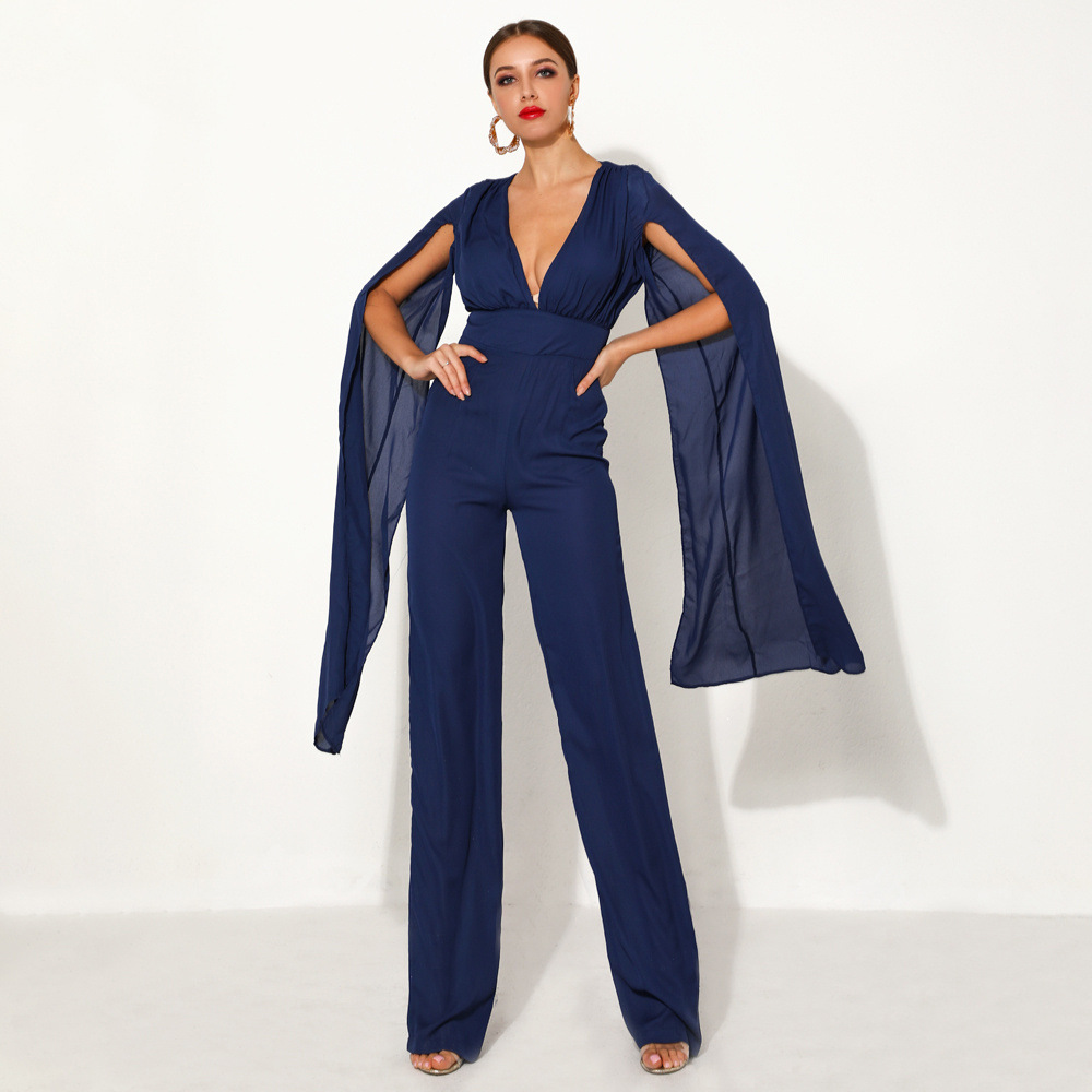 Chiffon Halter Wide-Leg Jumpsuit
