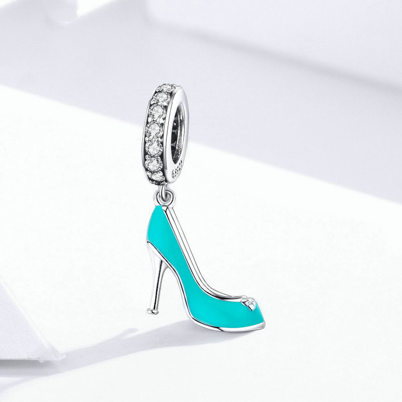 Blue High Heels Diy Pendant Fairy Tale Crystal Shoes