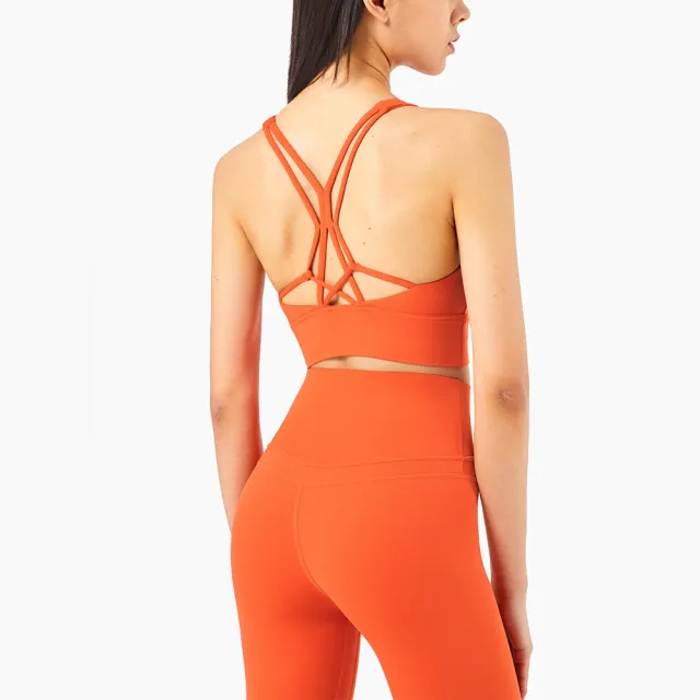 Women's Sling Cross Beautiful Back Sports Underwear Orange - Shop at LoveMi