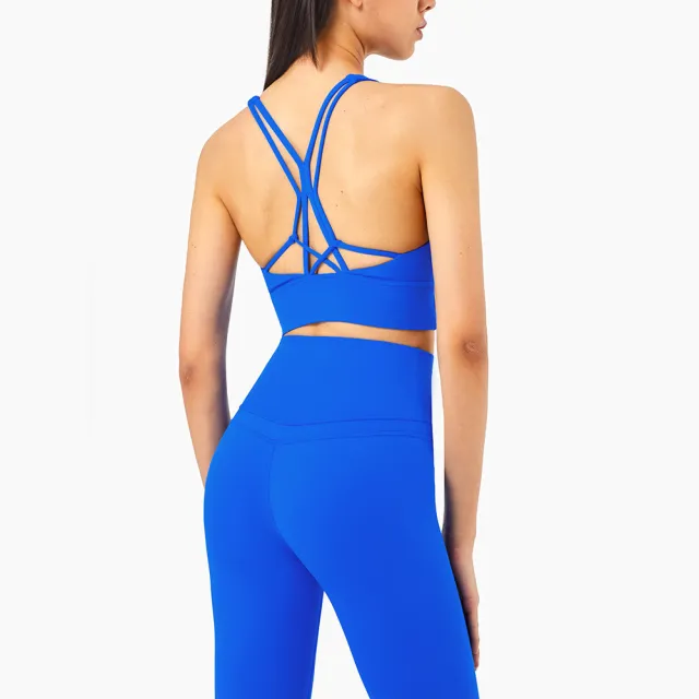 Women's Sling Cross Beautiful Back Sports Underwear Blue - Shop at LoveMi