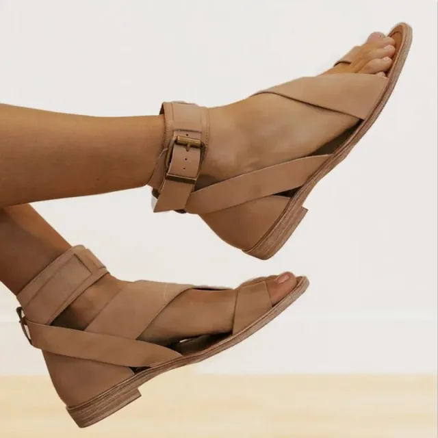 Fashion High top Fish Mouth Cut out Slip on Sandals Khaki - Shop at LoveMi