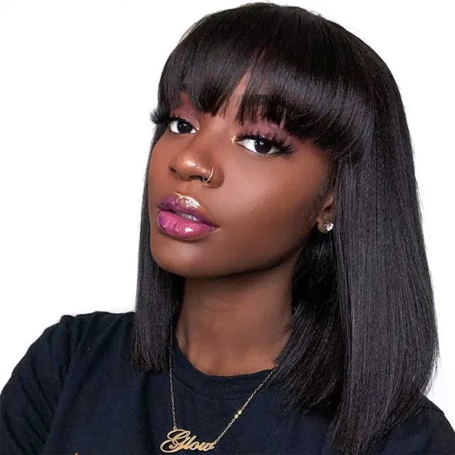 Unice Hair Full Machine Human Hair Wigs For Black Women Black - Shop at LoveMi