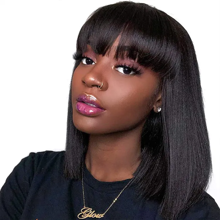 Unice Hair Full Machine Human Hair Wigs For Black Women - Black