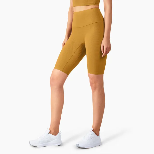 High Waist Peach Hip Yoga Pants European And American Five point Shorts Brown - Shop at LoveMi
