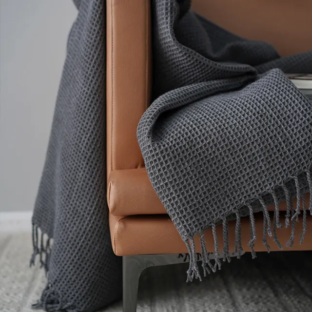 Solid Color Blanket, Sofa, Decorative Blanket Model Room, Dark Gray Blanket And Towel Dark Grey - Shop at LoveMi