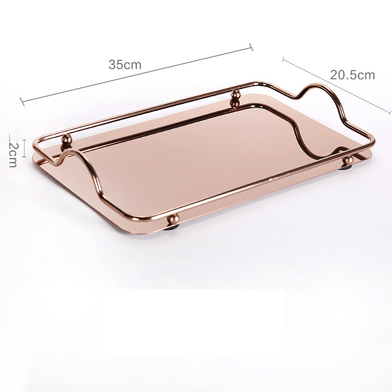 Mirror rose gold tray