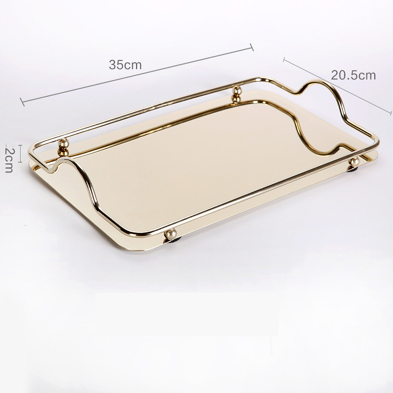 Mirror golden tray