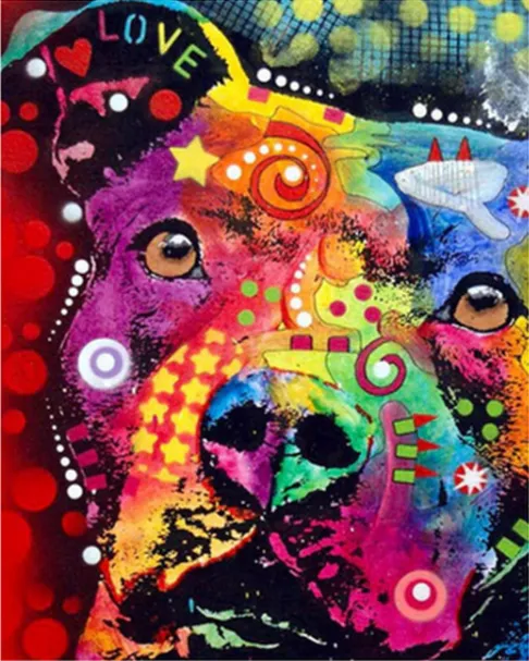 Dog Vibes DIY Digital Painting Kit Digital Oil Painting Frameless Painting No Frame - Shop at LoveMi