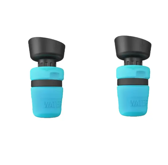 Pet Outdoor Foldable Bottle Dog Travel Water Dispenser — Blue 2pcs / 520ml