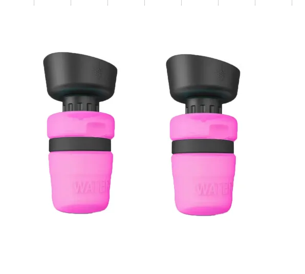 Pet Outdoor Foldable Bottle Dog Travel Water Bottle Dog Water Dispenser Rose Red 2Pcs - Shop at LoveMi