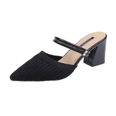 Half Slippers All-match Temperament Fairy Style Sandals Women - Black - View 1