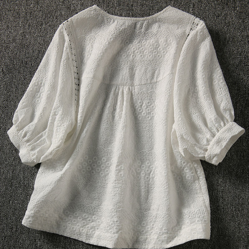 Title 1, Loose Lace Blouse With Water-soluble Embroidere...