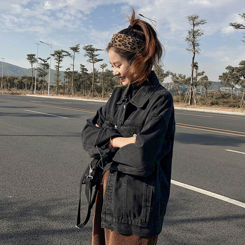 Washed Denim Jacket Women Loose Korean Style