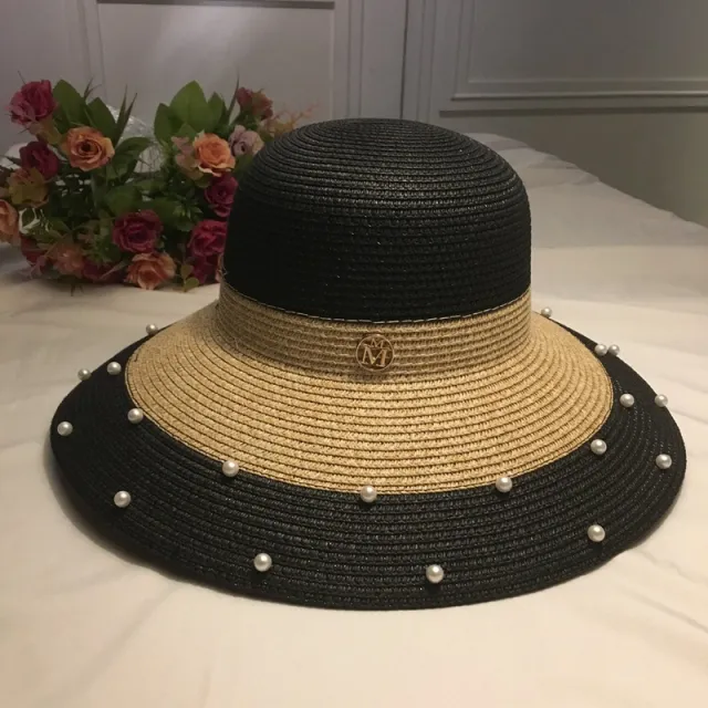 Ladies Summer Vacation Beach Hat Big Brim Hat Black - Shop at LoveMi
