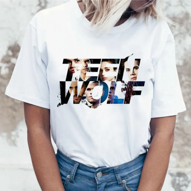 Printed Round Neck Graphic T shirt Short Sleeves M - Shop at LoveMi