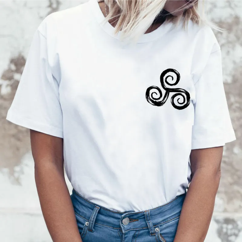 Printed Round Neck Graphic T-shirt Short Sleeves - O