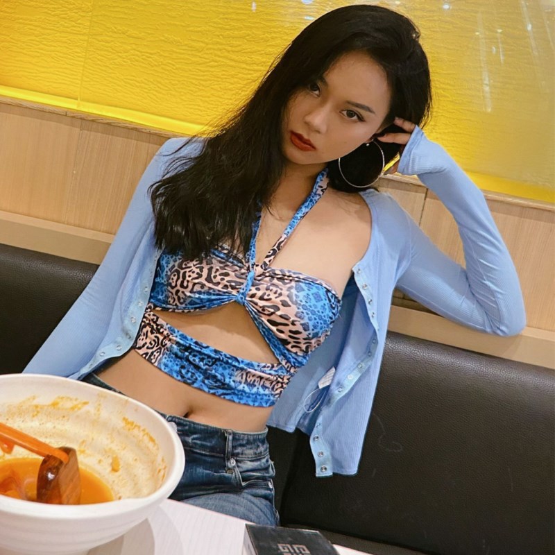 Halter Hollow Snake Print Waist Temperament Small Vest