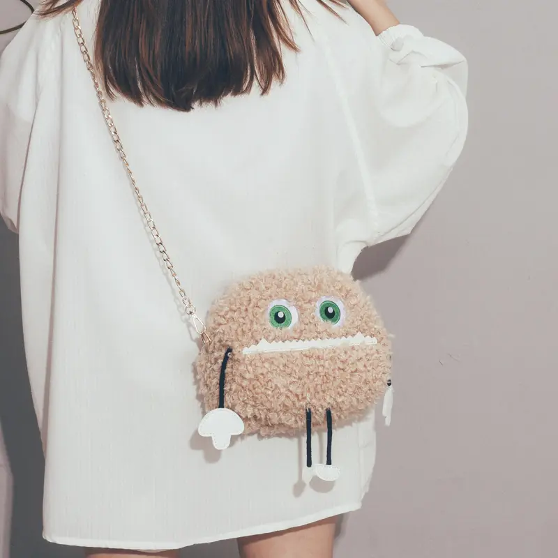 All-Match Plush Messenger Bag Cute And Funny One-Shoulder Chain Bag
