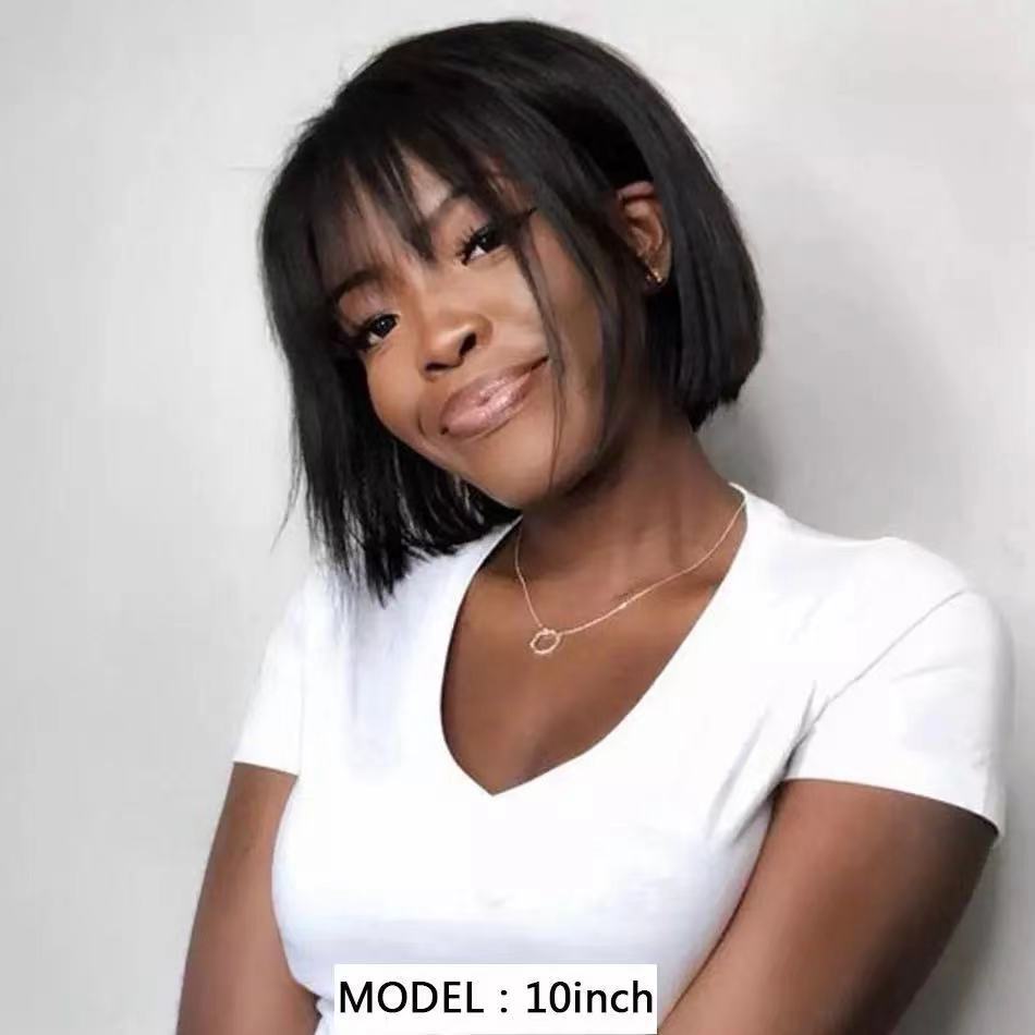 Wig Female Short Hair BoBo Head Air Bangs — foto 5