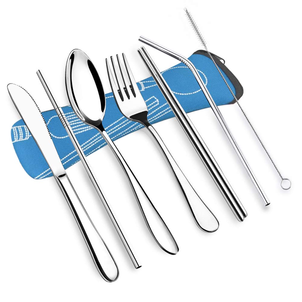 Title 5, Stainless Steel Portable Cutlery Set, Knife, Fo...