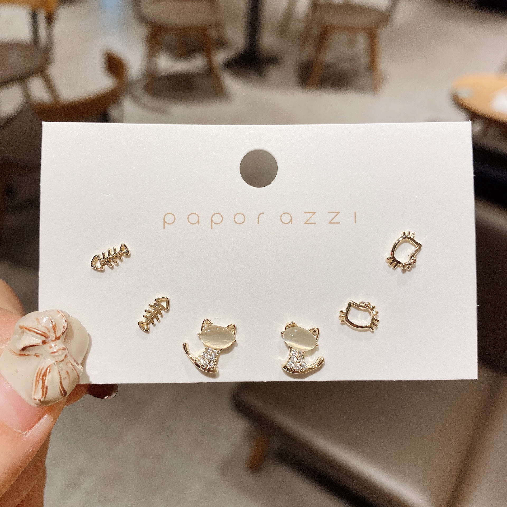 Creative Cute Cat Fish Bone Earrings