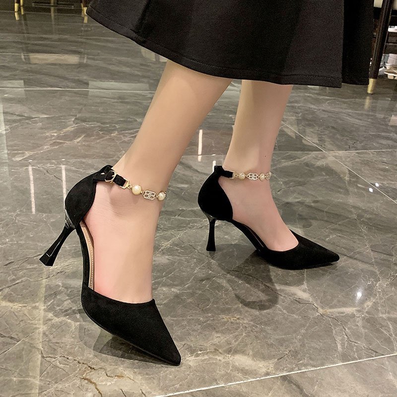 French Pointed Toe Stiletto Professional Etiquette Single Shoes