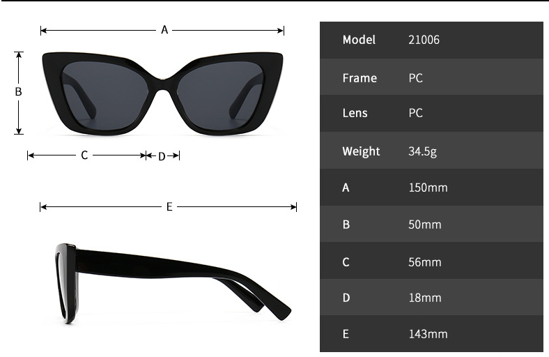 Title 1, Cat-eye Frame Sunglasses INS Style Sunglasses