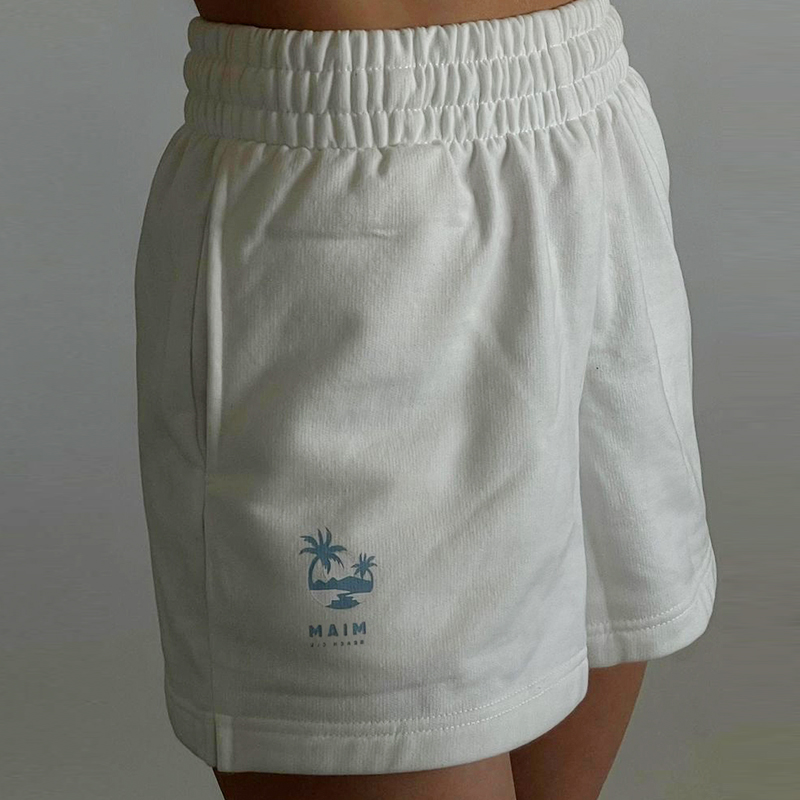 Spring And Summer New Hair Two Coconut Tree Letter Print Shorts