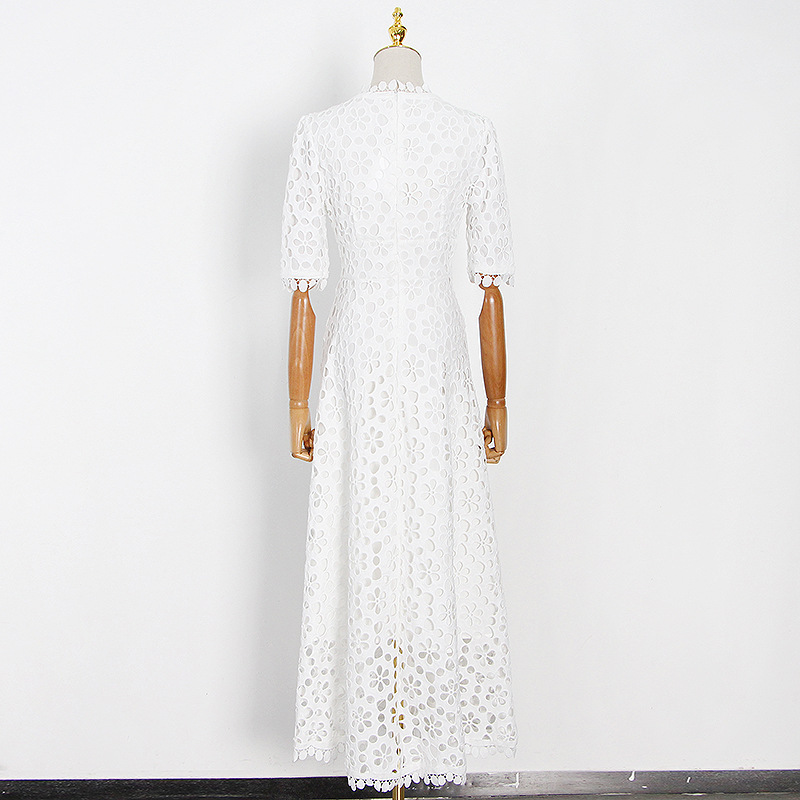 Hollow Flower V-Neck Long Dress, picture 4 of 5