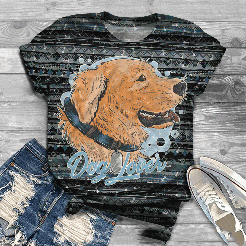 Title 3, 3D Printed T-shirt Female Dog Cute Pet