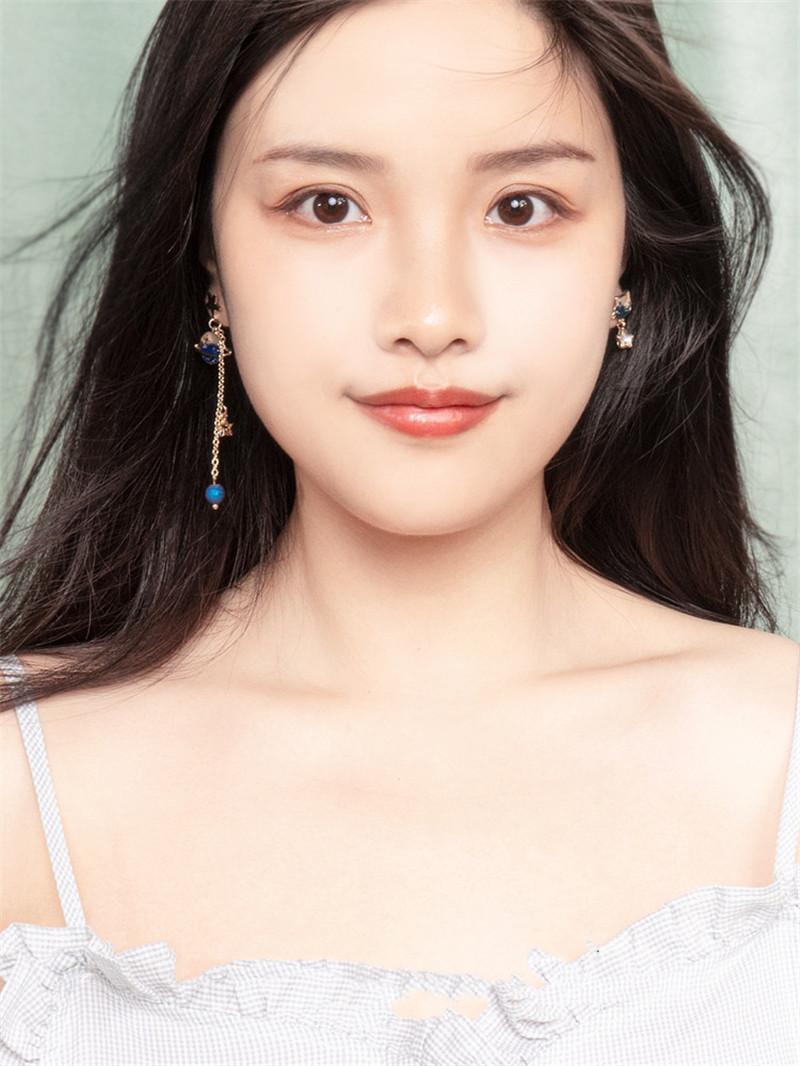 Meow Planet Cloud Moon Asymmetric Face-lift Silver Needle Stud Earrings