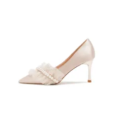 Bridesmaid Shoes Champagne Wedding Shoes - Champagne-7Cm-40 - View 1