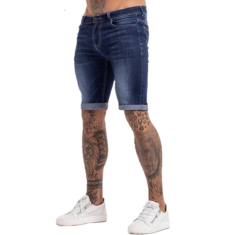 Men's Fashion Ripped Blue Denim Shorts