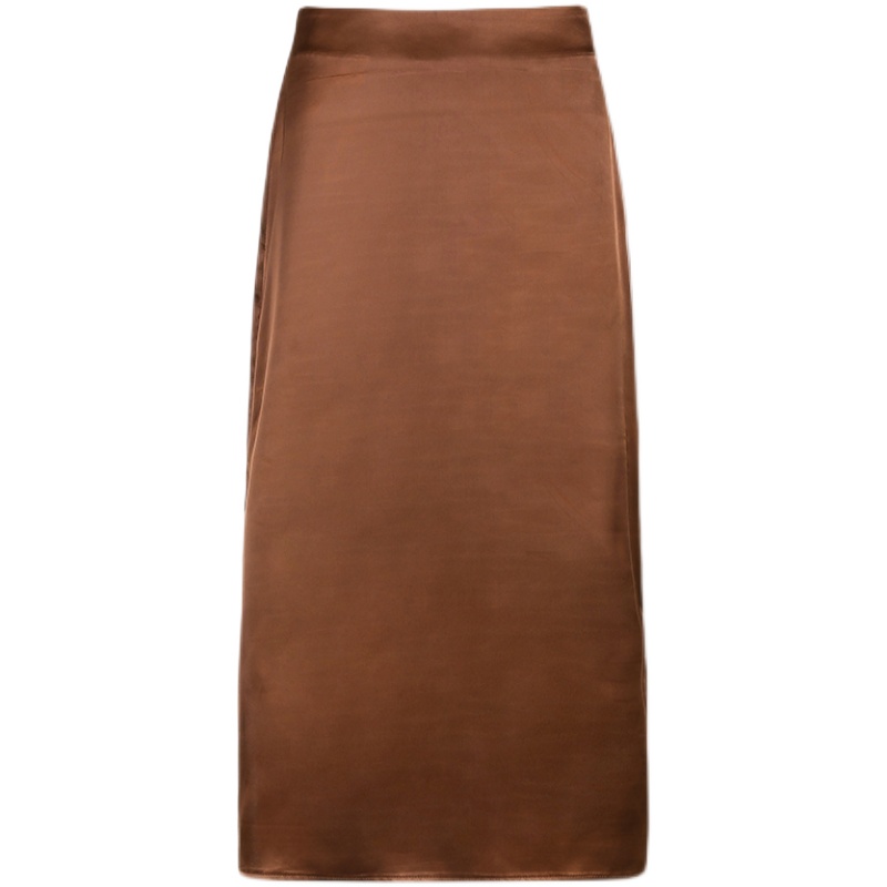 Title 2, Split Satin Smooth High-Waisted Skirt for a fla...