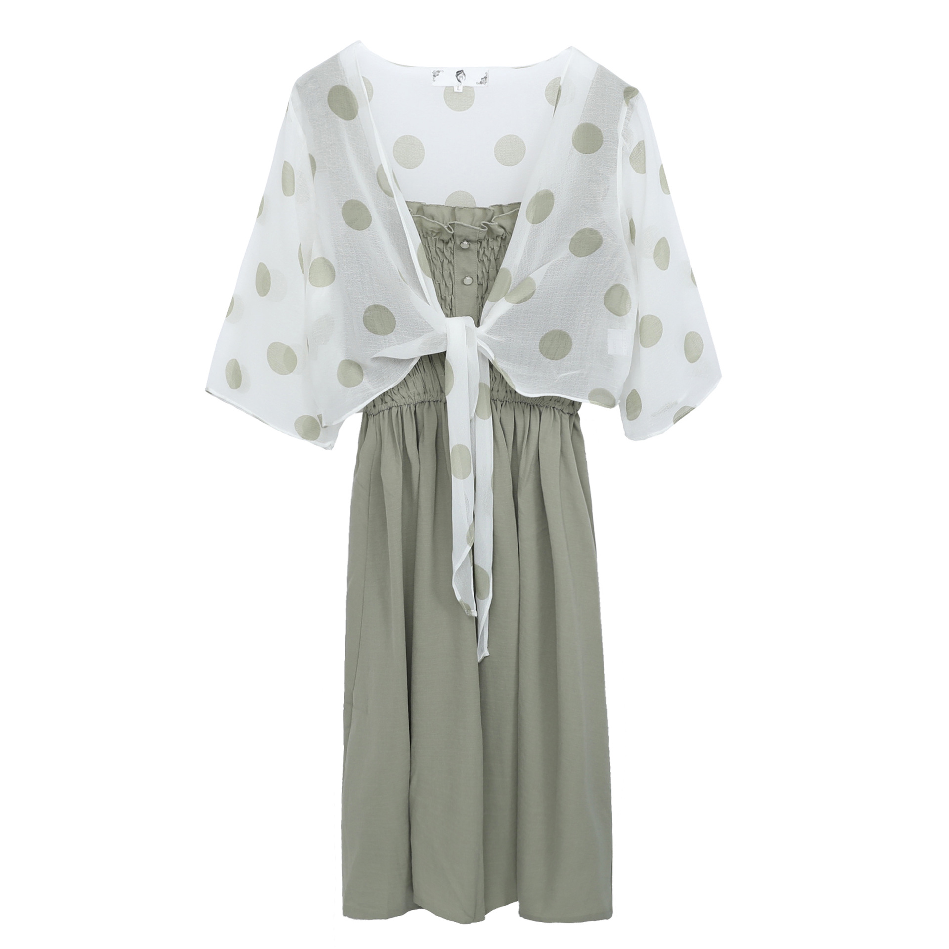 Summer New Small Suit Medium Long Suspender Dress Cardigan Two Piece Set