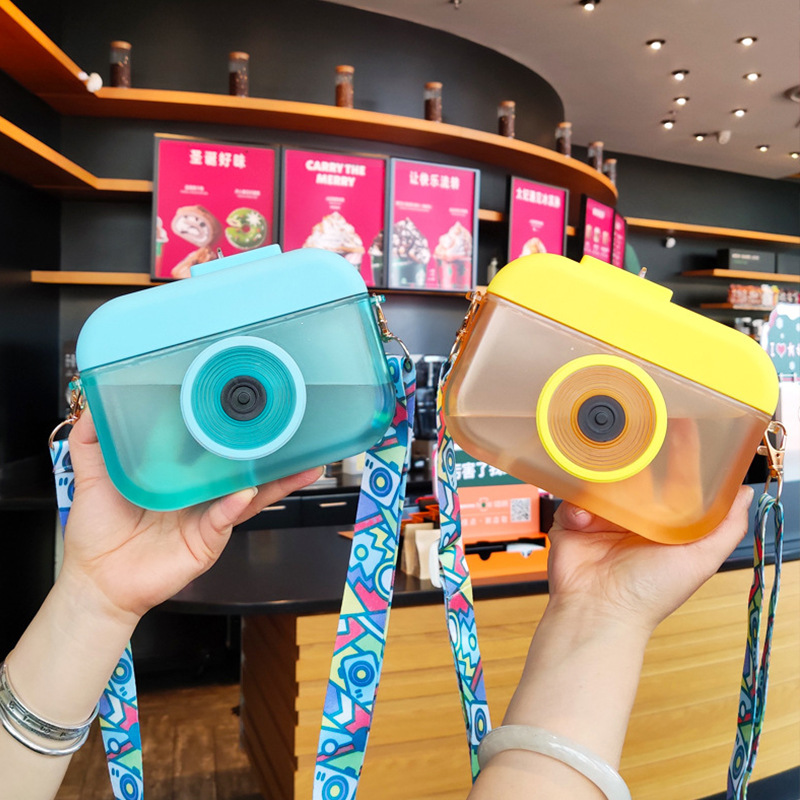 Stereo Camera Plastic Cup Portable Strap Handy Cup Straw Cup Boxed