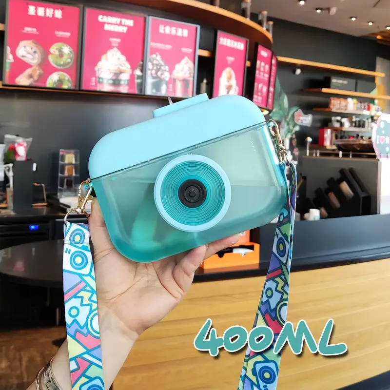 Stereo Camera Plastic Cup Portable Strap Handy Cup Straw Cup Boxed