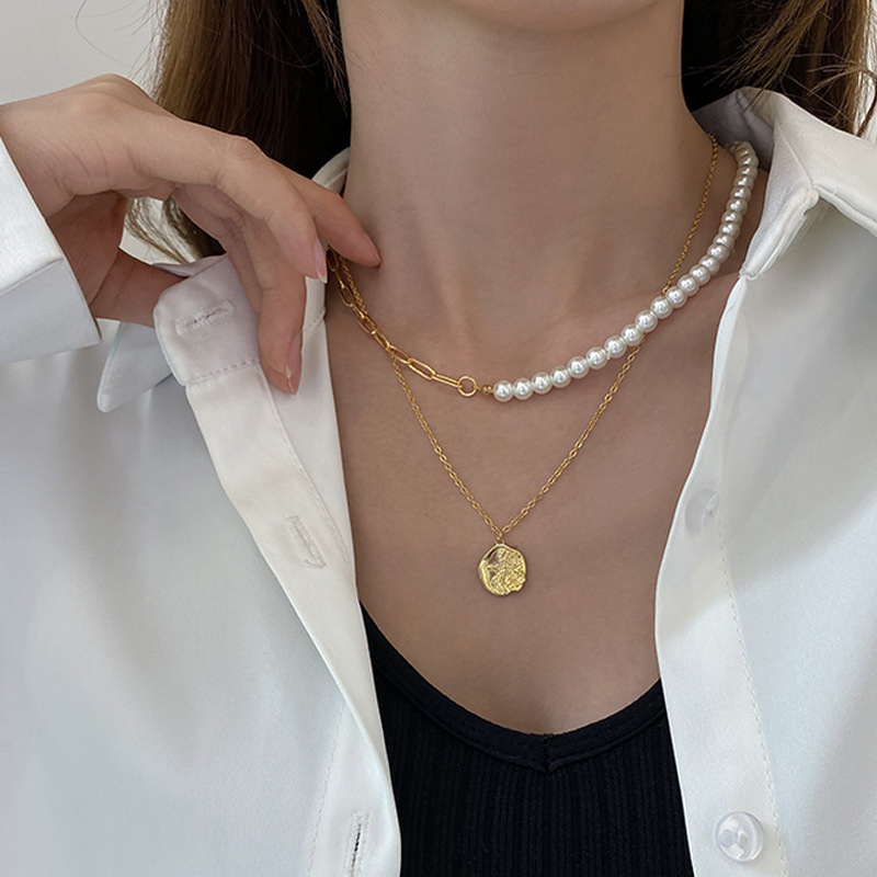 Fold Texture Necklace Creative Geometric Personality Fashion Clavicle Chain Female