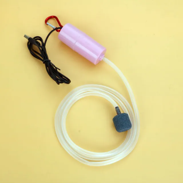 Aquarium Fish Tank USB Oxygen Air Pump Mute Energy Saving Supplies Portable Mini Aquatic Terrarium Fish Tank Accessories Pink - Shop at LoveMi