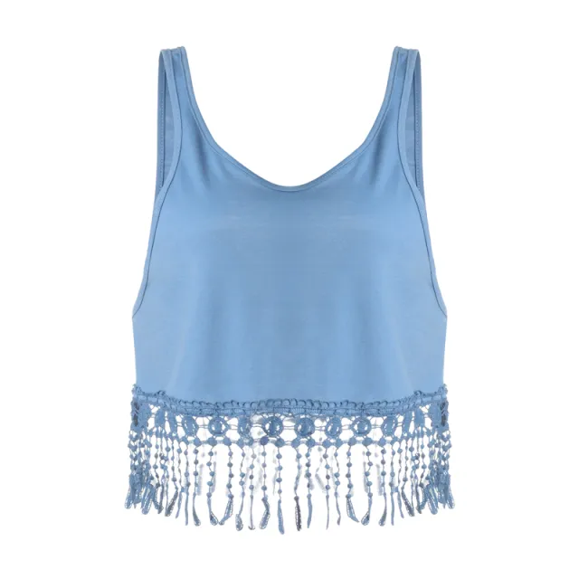 Camisole Camisole Multicolor Fringed Bottoming Shirt Blue - Shop at LoveMi