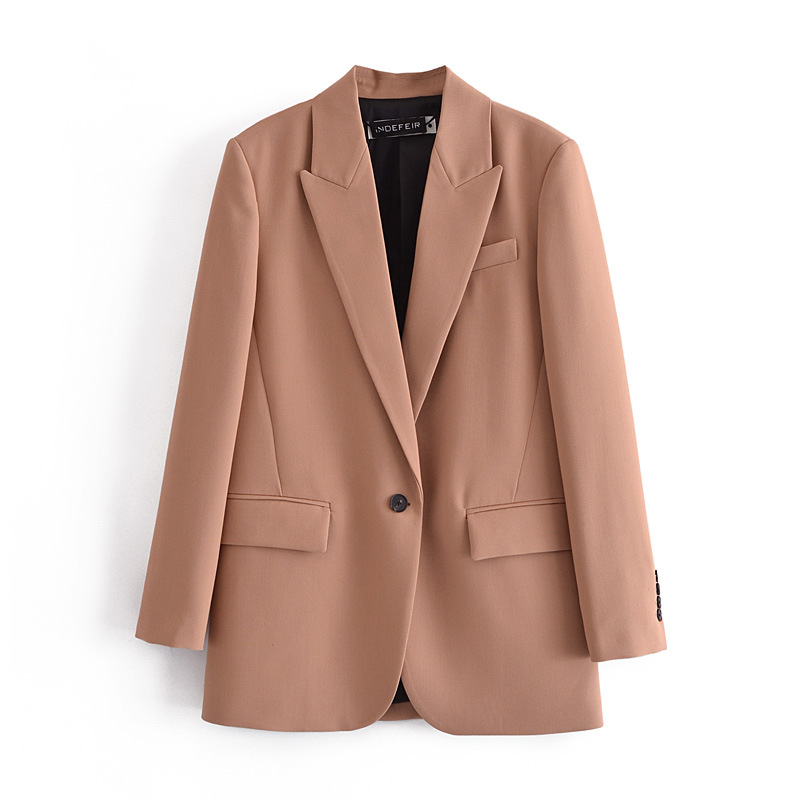 European And American Women's Pocket Decoration Loose Suit Jacket