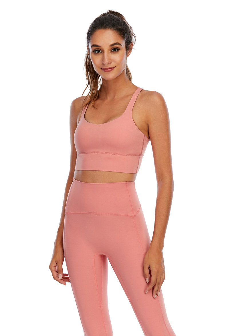 Summer Short Top Yoga Solid Color Sports Underwear Suit